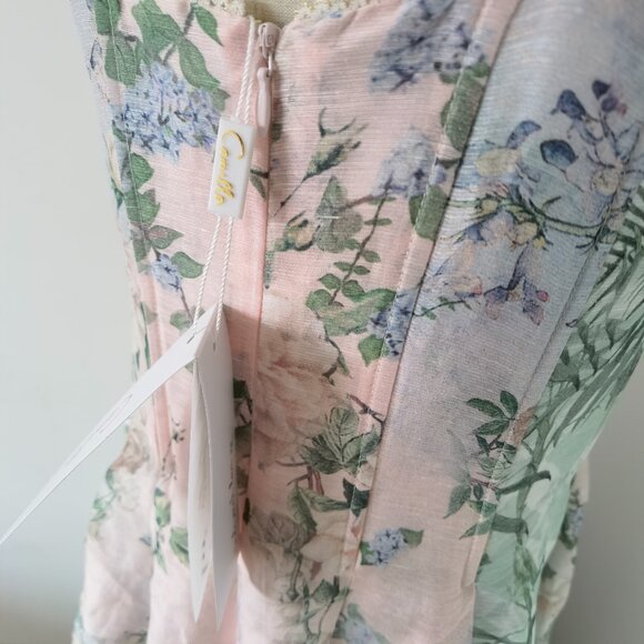 CAMILLA Embellished floral-print linen and silk-blend midi dress - Picture 10 of 11